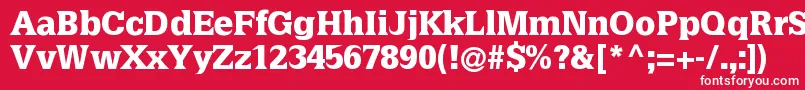 フォントLatiniablack – 赤い背景に白い文字