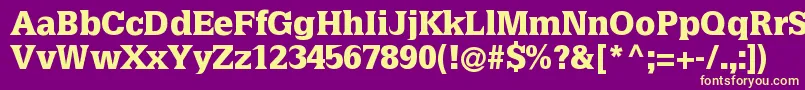 Latiniablack Font – Yellow Fonts on Purple Background