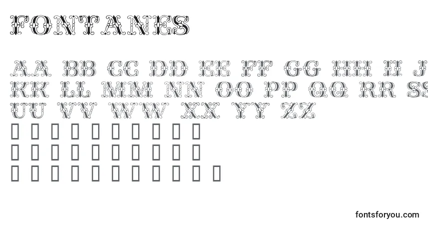 A fonte Fontanes – alfabeto, números, caracteres especiais