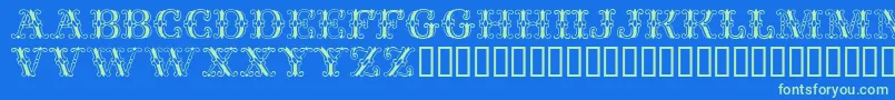 Fontanes Font – Green Fonts on Blue Background