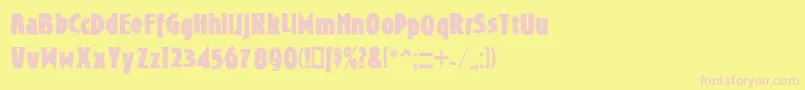 RoslynContour-fontti – vaaleanpunaiset fontit keltaisella taustalla