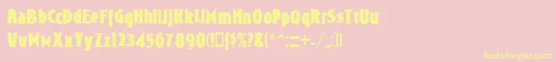 RoslynContour Font – Yellow Fonts on Pink Background