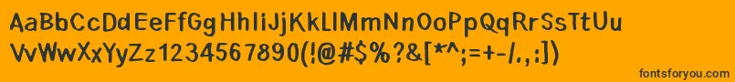 Lauantaiaamu0725 Font – Black Fonts on Orange Background