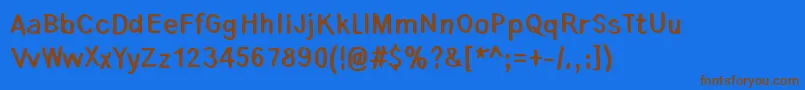 Lauantaiaamu0725 Font – Brown Fonts on Blue Background