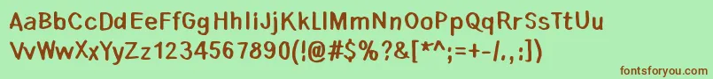 Lauantaiaamu0725 Font – Brown Fonts on Green Background