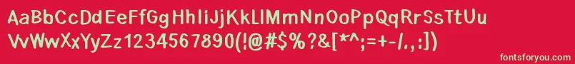 Lauantaiaamu0725 Font – Green Fonts on Red Background