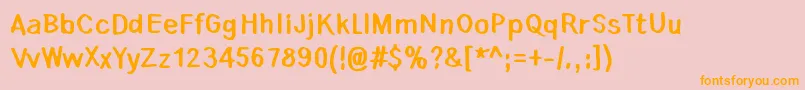 Lauantaiaamu0725 Font – Orange Fonts on Pink Background