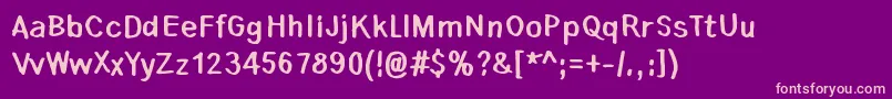 Lauantaiaamu0725 Font – Pink Fonts on Purple Background