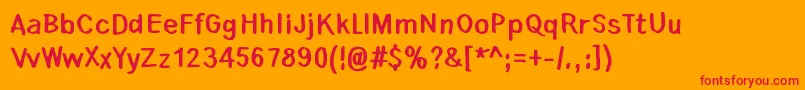 Lauantaiaamu0725 Font – Red Fonts on Orange Background