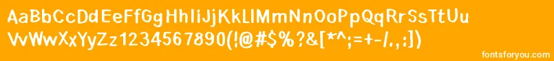 Lauantaiaamu0725 Font – White Fonts on Orange Background