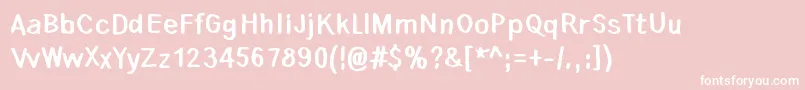 Lauantaiaamu0725 Font – White Fonts on Pink Background