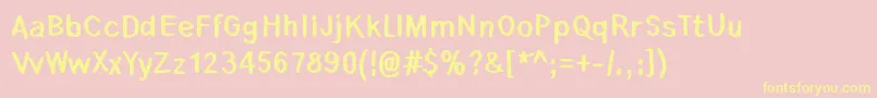 Lauantaiaamu0725 Font – Yellow Fonts on Pink Background