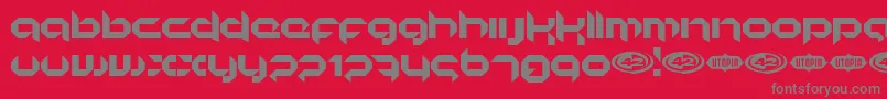Korunishi Font – Gray Fonts on Red Background