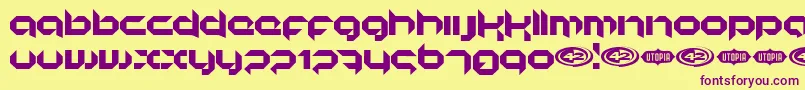 Korunishi Font – Purple Fonts on Yellow Background