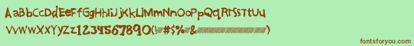 Greatfriendsdt Font – Brown Fonts on Green Background