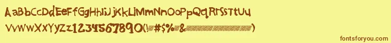 Greatfriendsdt Font – Brown Fonts on Yellow Background