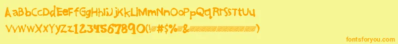 Greatfriendsdt Font – Orange Fonts on Yellow Background