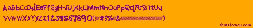 Greatfriendsdt Font – Purple Fonts on Orange Background