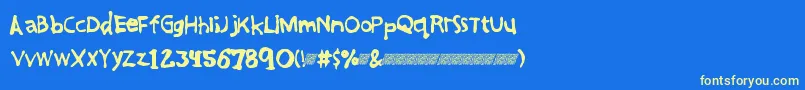 Greatfriendsdt Font – Yellow Fonts on Blue Background