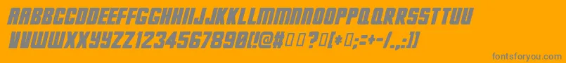 Fonte Deadjim – fontes cinzas em um fundo laranja