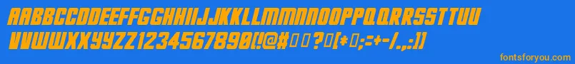Deadjim Font – Orange Fonts on Blue Background