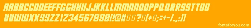 Deadjim Font – Yellow Fonts on Orange Background