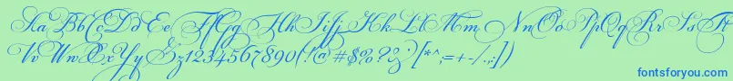 MariaAntuanetta Font – Blue Fonts on Green Background