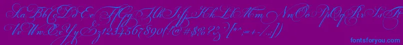 MariaAntuanetta-fontti – siniset fontit violetilla taustalla