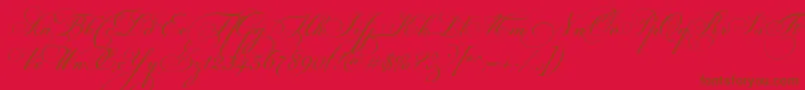 Fonte MariaAntuanetta – fontes marrons em um fundo vermelho
