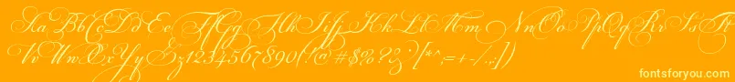 MariaAntuanetta-fontti – keltaiset fontit oranssilla taustalla