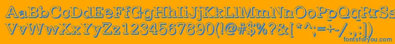 TypewritershRegular Font – Blue Fonts on Orange Background