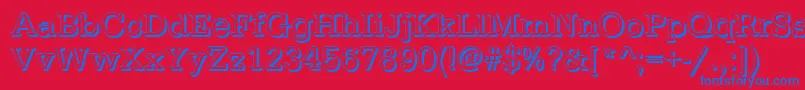 TypewritershRegular Font – Blue Fonts on Red Background