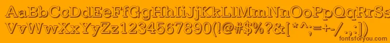Więcej informacji o czcionce TypewritershRegular Czcionka TypewritershRegular – brązowe czcionki na pomarańczowym tle