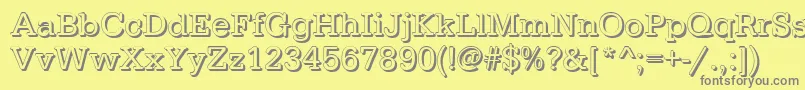 Weitere Informationen zur TypewritershRegular-Schriftart TypewritershRegular-Schriftart – Graue Schriften auf gelbem Hintergrund