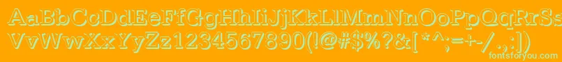 TypewritershRegular Font – Green Fonts on Orange Background
