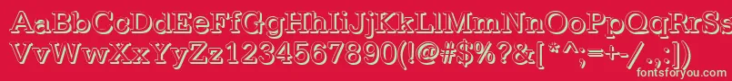 TypewritershRegular Font – Green Fonts on Red Background