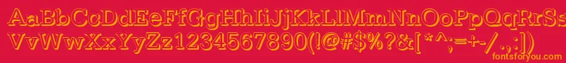 Czcionka TypewritershRegular – pomarańczowe czcionki na czerwonym tle