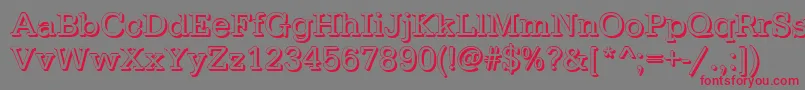 TypewritershRegular Font – Red Fonts on Gray Background