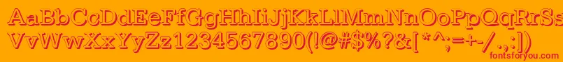 fuente TypewritershRegular – Fuentes Rojas Sobre Fondo Naranja