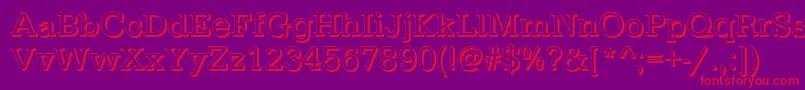 フォントTypewritershRegular – 紫の背景に赤い文字