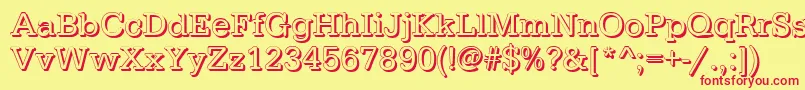 Шрифт TypewritershRegular – красные шрифты на жёлтом фоне