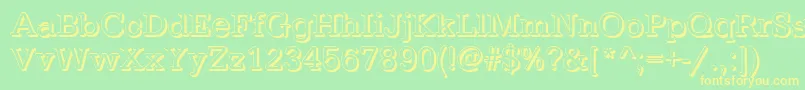 TypewritershRegular Font – Yellow Fonts on Green Background