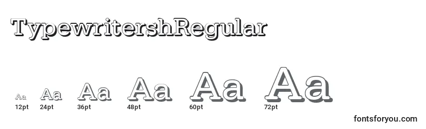 Размеры шрифта TypewritershRegular