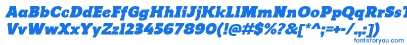 Czcionka ReganslabUltraitalic – niebieskie czcionki na białym tle