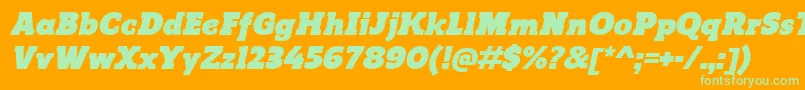 ReganslabUltraitalic Font – Green Fonts on Orange Background