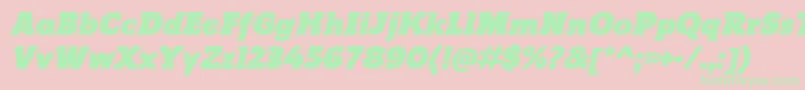 ReganslabUltraitalic Font – Green Fonts on Pink Background
