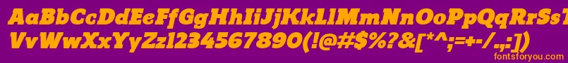ReganslabUltraitalic Font – Orange Fonts on Purple Background