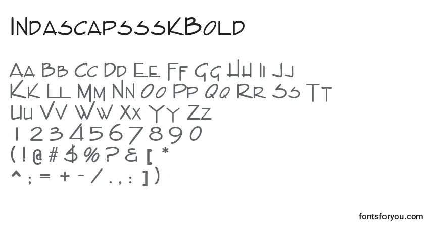 Fuente IndascapssskBold - alfabeto, números, caracteres especiales