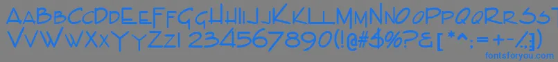 IndascapssskBold Font – Blue Fonts on Gray Background