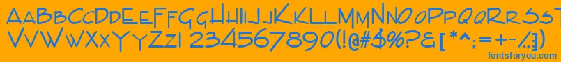 IndascapssskBold Font – Blue Fonts on Orange Background